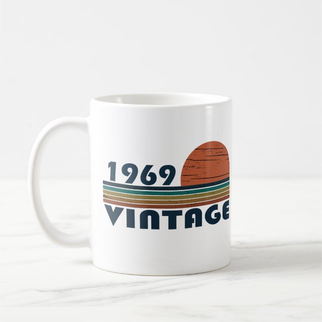Caneca De Café Presente de aniversário vintage nascido em 1969 (Esquerda)