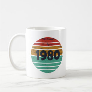 Caneca De Café Presente de aniversário vintage nascido em 1980