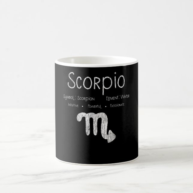 Caneca De Café Presente de Aniversário Vintage Signo de Escorpião (Centro)
