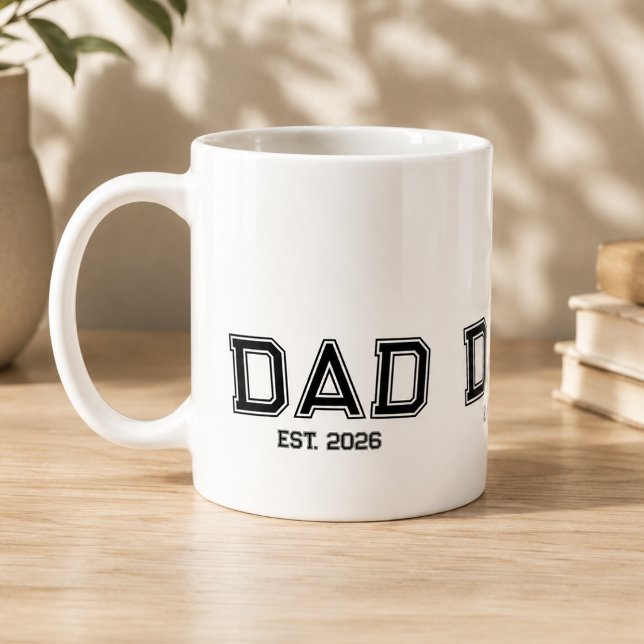 Caneca De Café Presente de Ano de Estabelecimento do Pai Minimal  (Criador carregado)