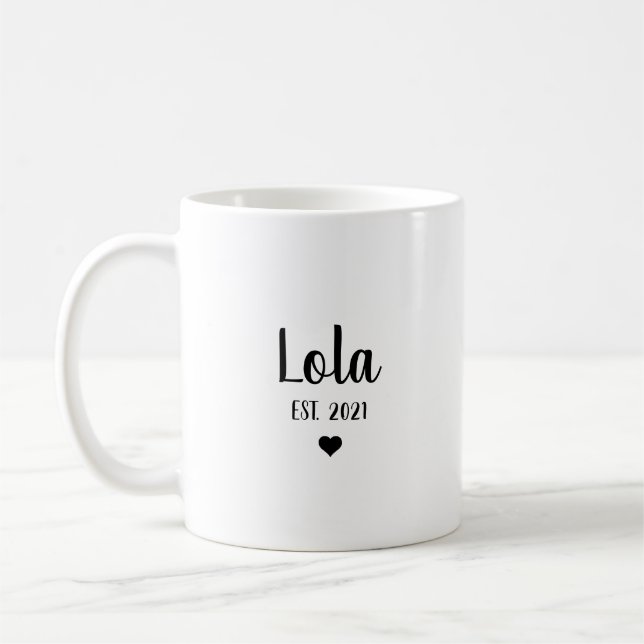 Caneca De Café Presente de Anúncio de Gravidez da Avó Lola (Esquerda)