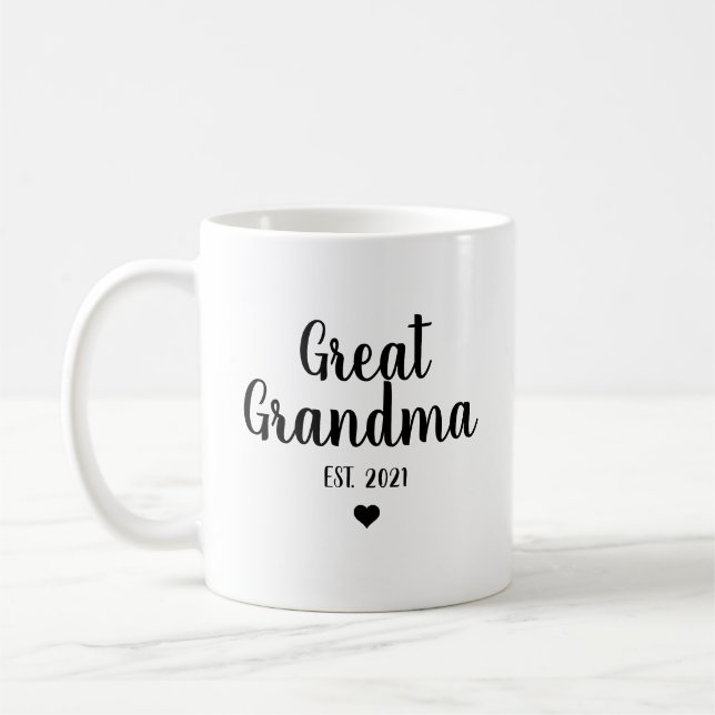 Caneca De Café Presente de Anúncio de Gravidez da Bisavó Est (Esquerda)