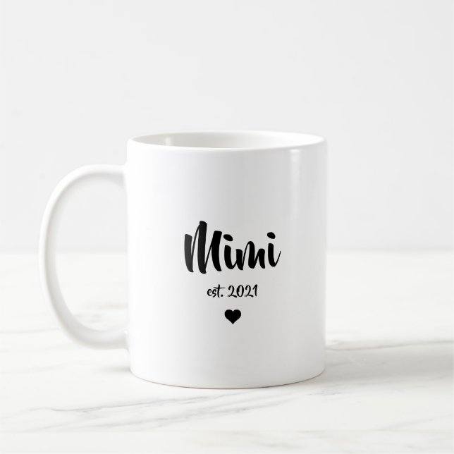 Caneca De Café Presente de Anúncio de Gravidez da Tia Mimi (Esquerda)