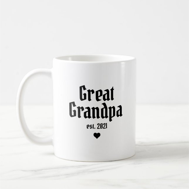 Caneca De Café Presente de Anúncio de Gravidez do Bisavô (Esquerda)