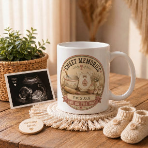 Caneca De Café Presente de Anúncio de Gravidez Doce Memórias