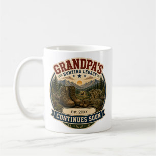 Caneca De Café Presente de Anúncio de Gravidez para Avô Caçador