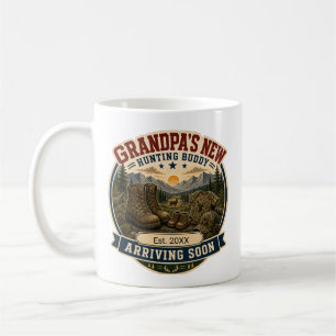 Caneca De Café Presente de Anúncio de Gravidez para Avô Caçador