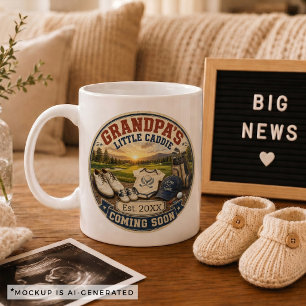 Caneca De Café Presente de Anúncio de Gravidez para Avô de Golfe
