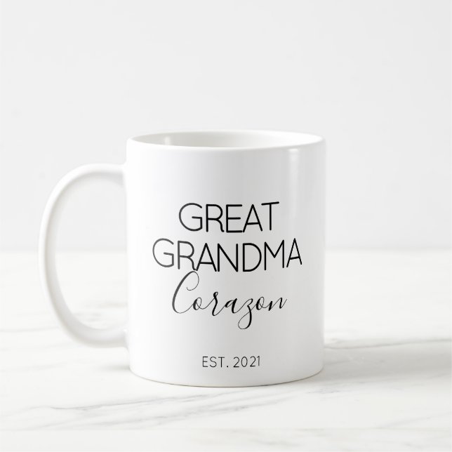 Caneca De Café Presente de Anúncio de Gravidez para Bisavó (Esquerda)
