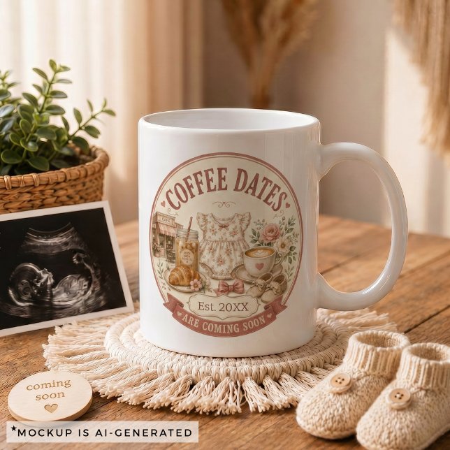 Caneca De Café Presente de Anúncio de Gravidez para Família (Pregnancy Announcement Gift for Family Coffee Mug)