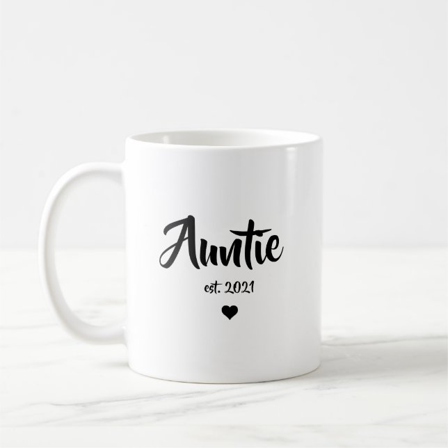 Caneca De Café Presente de Anúncio de Gravidez para Tia (Esquerda)