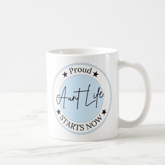 Caneca De Café Presente de Anúncio de Gravidez para Tia Orgulhosa (Direita)