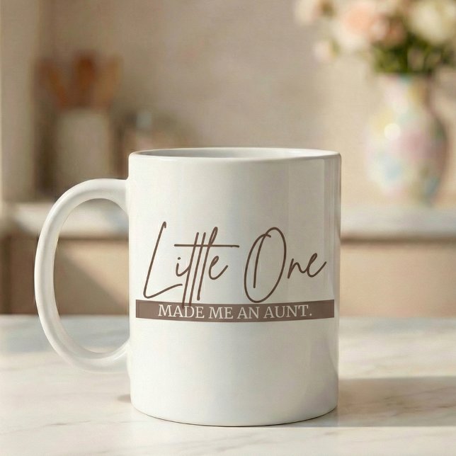Caneca De Café Presente de Anúncio de Gravidez Tia Pequeno (Criador carregado)