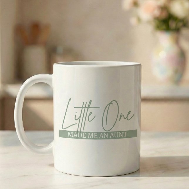 Caneca De Café Presente de Anúncio de Gravidez Tia Pequeno (Criador carregado)