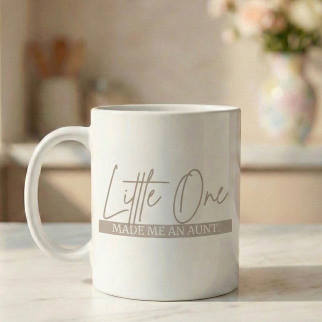 Caneca De Café Presente de Anúncio de Gravidez Tia Pequeno (Criador carregado)