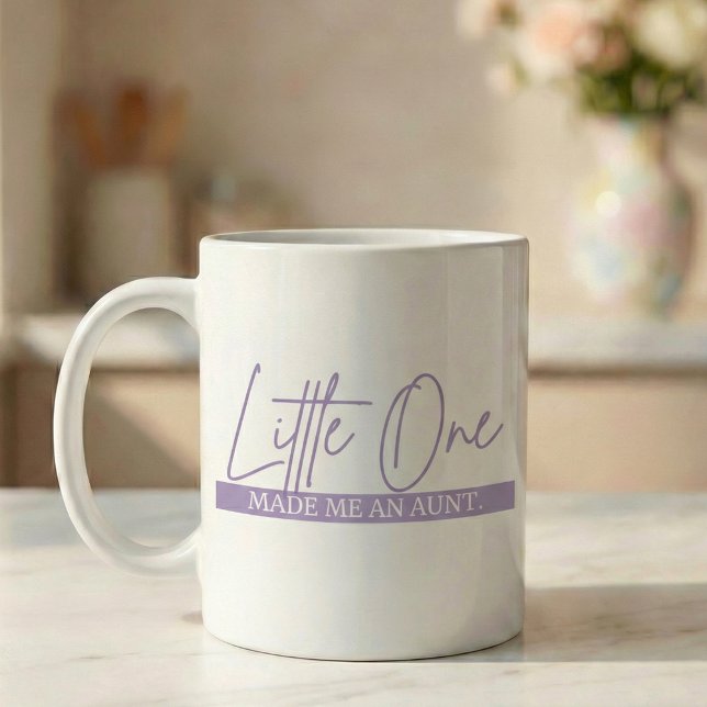 Caneca De Café Presente de Anúncio de Gravidez Tia Pequeno Um (Criador carregado)