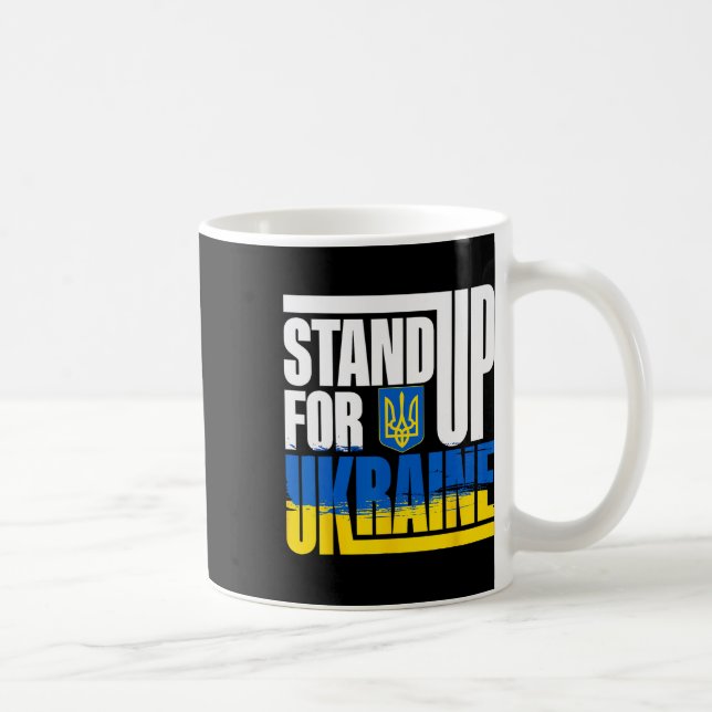 Caneca De Café Presente de Apoio à Ucrânia Levante-se  (Direita)