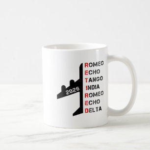 Caneca De Café Presente de Aposentadoria Alfabeto Fonético Lote A