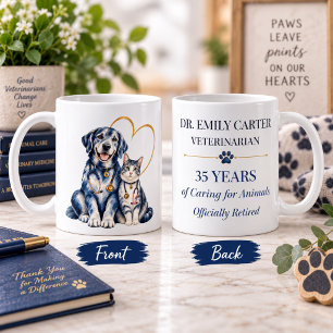 Caneca De Café Presente de Aposentadoria de Veterinário de Cachor