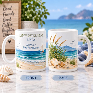 Caneca De Café Presente de Aposentadoria do Oceano Costeiro Elega