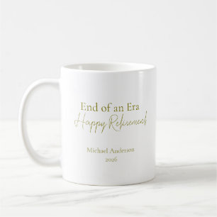 Caneca De Café Presente de Aposentadoria Fim de uma Era Elegante