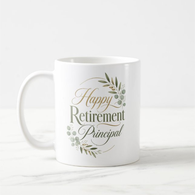 Caneca De Café Presente de Aposentadoria para Diretor(a) Feliz (Esquerda)