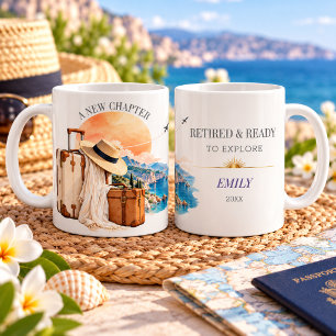 Caneca De Café Presente de Aposentadoria Viagem Explorar
