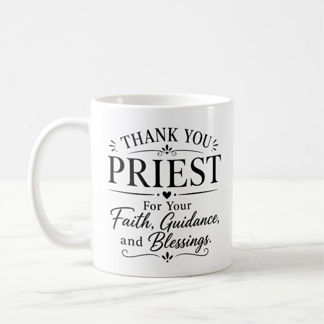 Caneca De Café Presente de Apreciação ao Padre, Obrigado (Esquerda)