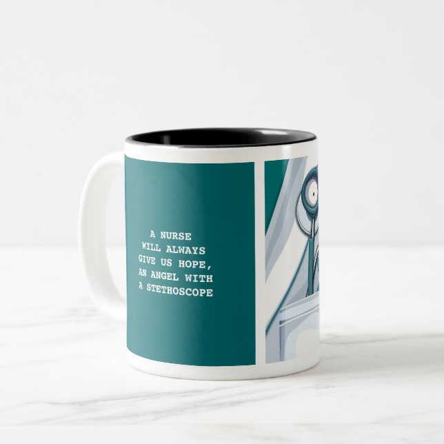 Caneca De Café Presente de Apreciação de Enfermeiro Stethoscope e (Frente Esquerda)