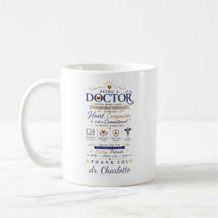 Caneca De Café Presente de Apreciação de Médico Personalizado O