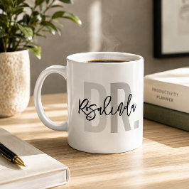 Caneca De Café Presente de Apreciação de Novo Doutor PhD Nome Per