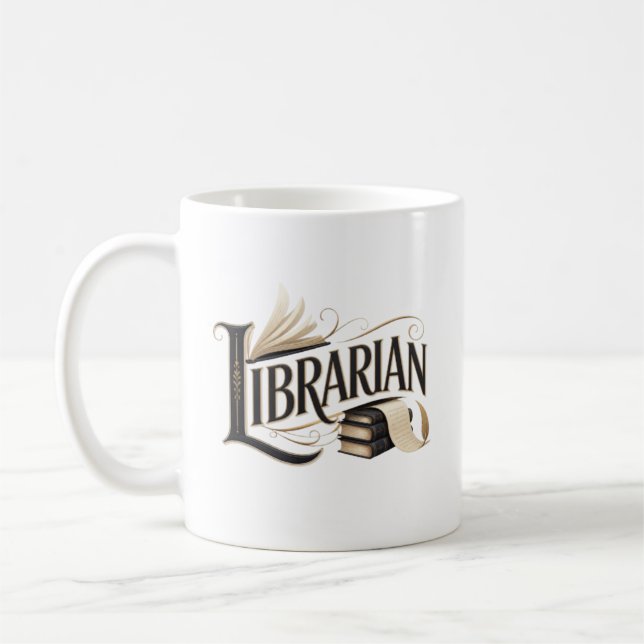 Caneca De Café Presente de Apreciação para Bibliotecário Escolar (Esquerda)