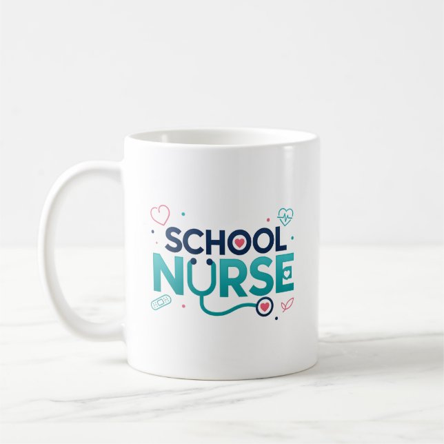 Caneca De Café Presente de Apreciação para Enfermeira Escolar (Esquerda)