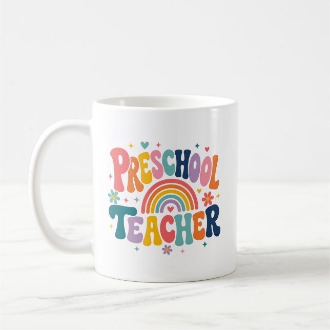 Caneca De Café Presente de Apreciação para Professor de Pré-Escol (Esquerda)