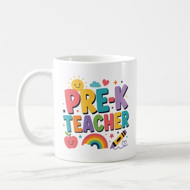 Caneca De Café Presente de Apreciação para Professor de Pré-Escol (Esquerda)