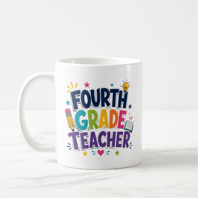 Caneca De Café Presente de Apreciação para Professor do Quarto An (Esquerda)