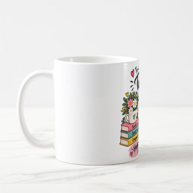 Caneca De Café Presente de Apreciação para Professores | Feliz Di (Esquerda)