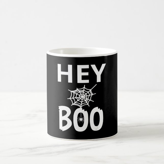 Caneca De Café Presente de aranha | Ei Boo Halloween Engraçado Ar (Centro)