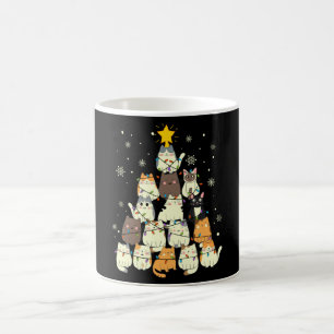 Caneca De Café Presente de Árvore de Natal Gato, Capas Atraem Dec