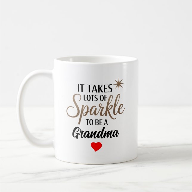 Caneca De Café Presente de aspas Sparkle para a vovó (Esquerda)