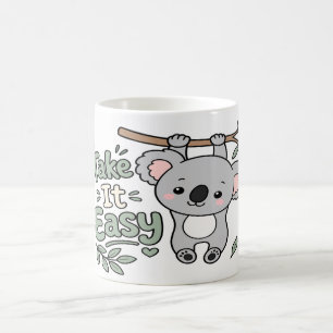 Caneca De Café Presente de Autocuidado Kawaii Koala Take It Easy