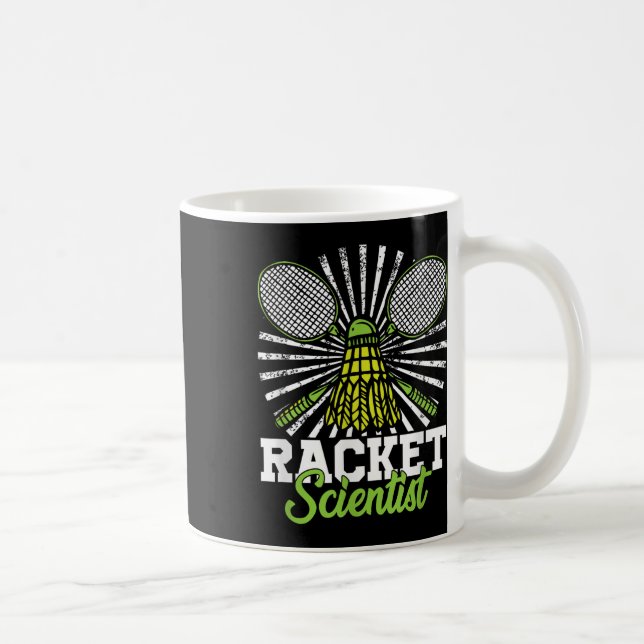 Caneca De Café Presente de Badminton Peteca Raquete Cientista Bad (Direita)