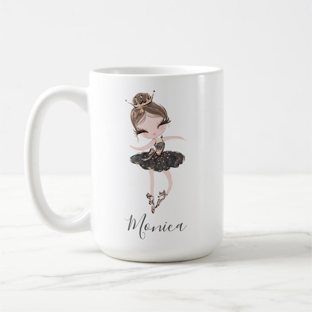 Caneca De Café Presente de Balé de nome personalizado da Princesa (Esquerda)