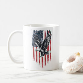 Caneca De Café Presente de bandeira e águia americanas - do pai p