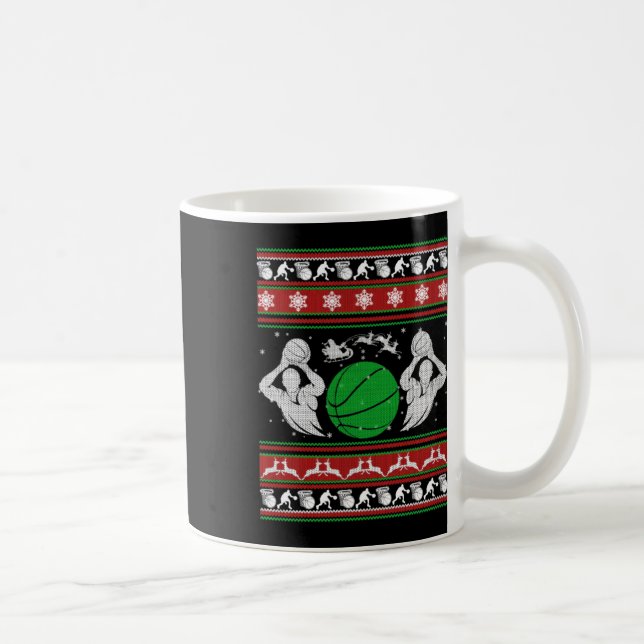 Caneca De Café Presente de Basquete de Natal (Direita)