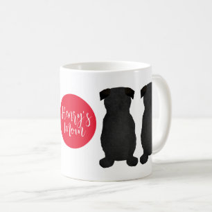 Caneca De Café Presente de Black Pug para mamãe