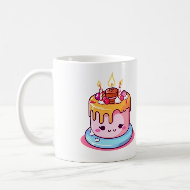 Caneca De Café Presente de bolo Kawaii, lindo e redondo  (Esquerda)