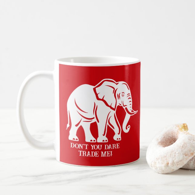 Caneca De Café Presente de Brincadeira Elefante Branco (Com Donut)
