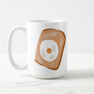 Caneca De Café Presente de Brunch de Ovo Frito em Torrada Minimal