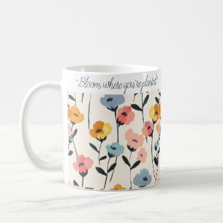 Caneca De Café Presente de Café Floral de Flor Selvagem